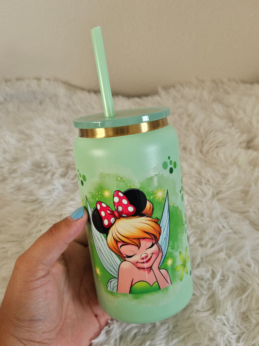 Fairy stainless steel cup with plastic straw