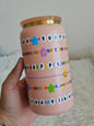 Friendship bracelets stainless steel cup with plastic straw