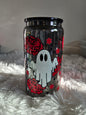 Ghost and roses 16oz mirrored glass cup